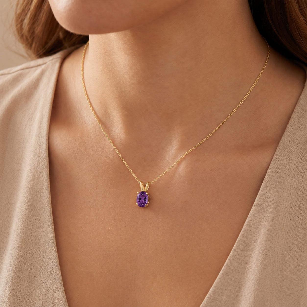 Yellow Gold Belle Necklace Ruby 10K — Mimosa