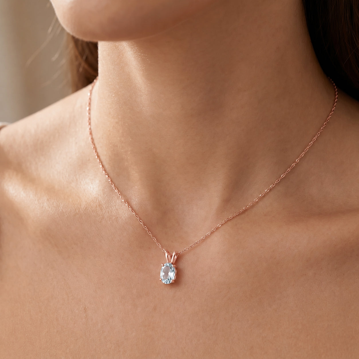 Rose Gold Belle Necklace Peridot 10K — Mimosa