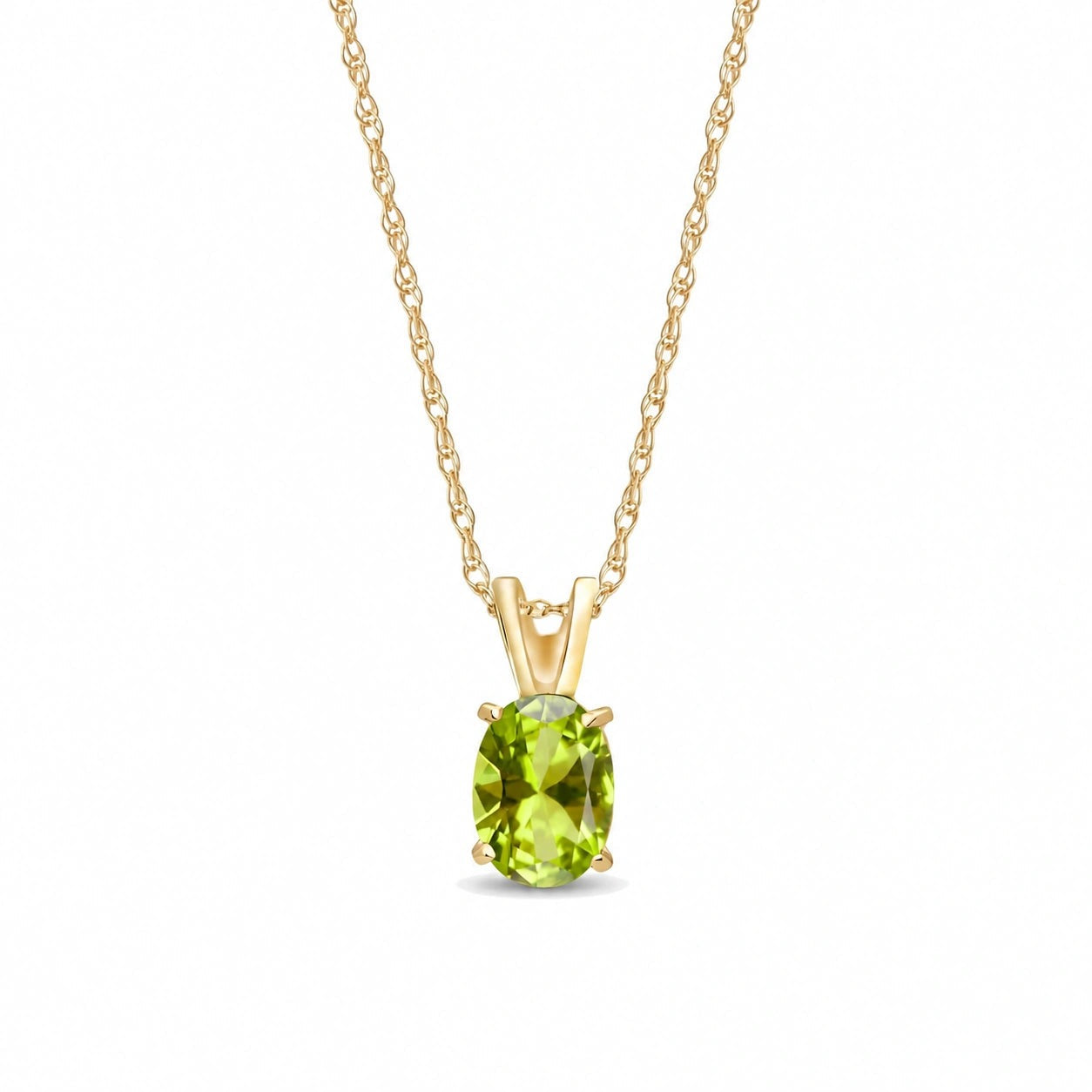 Yellow Gold Belle Necklace Peridot 10K — Mimosa
