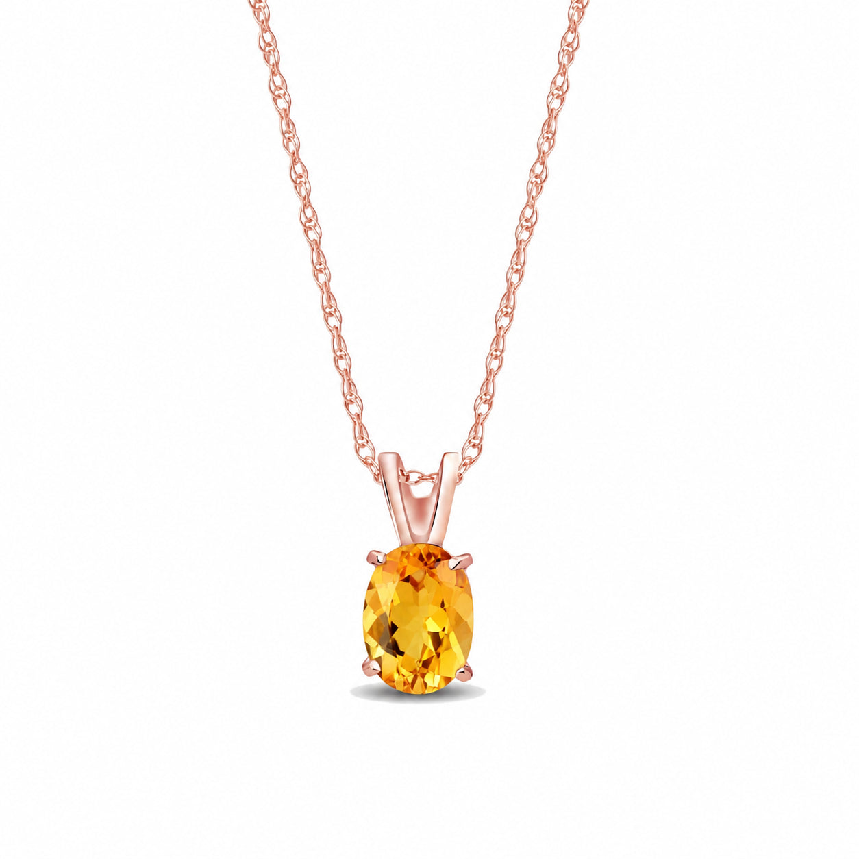 Rose Gold Belle Necklace Sapphire 10K — Mimosa