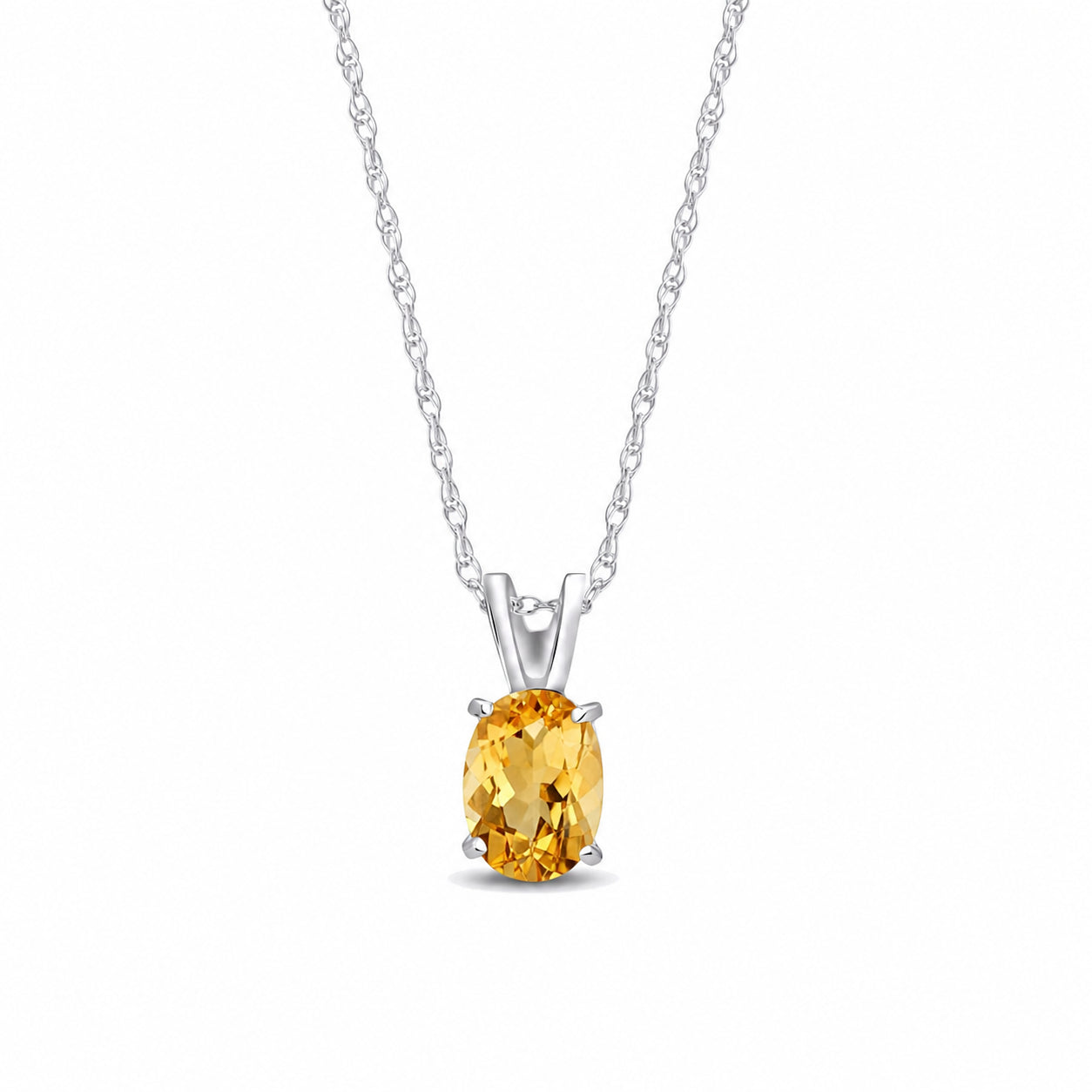 White Gold Belle Necklace Sapphire 10K — Mimosa