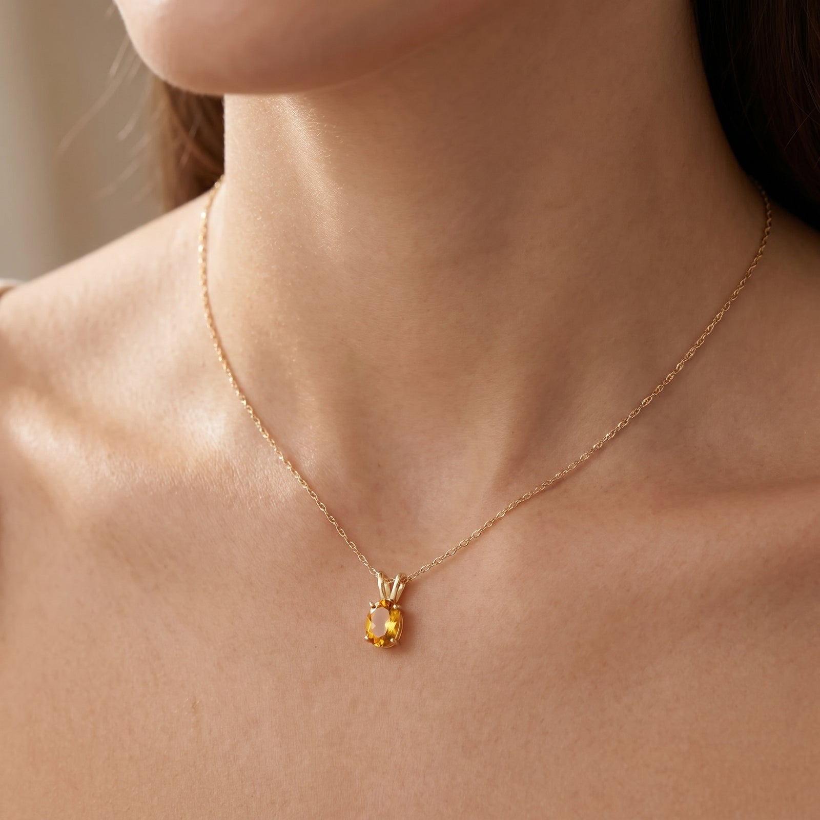 Yellow Gold Belle Necklace Sapphire 10K — Mimosa