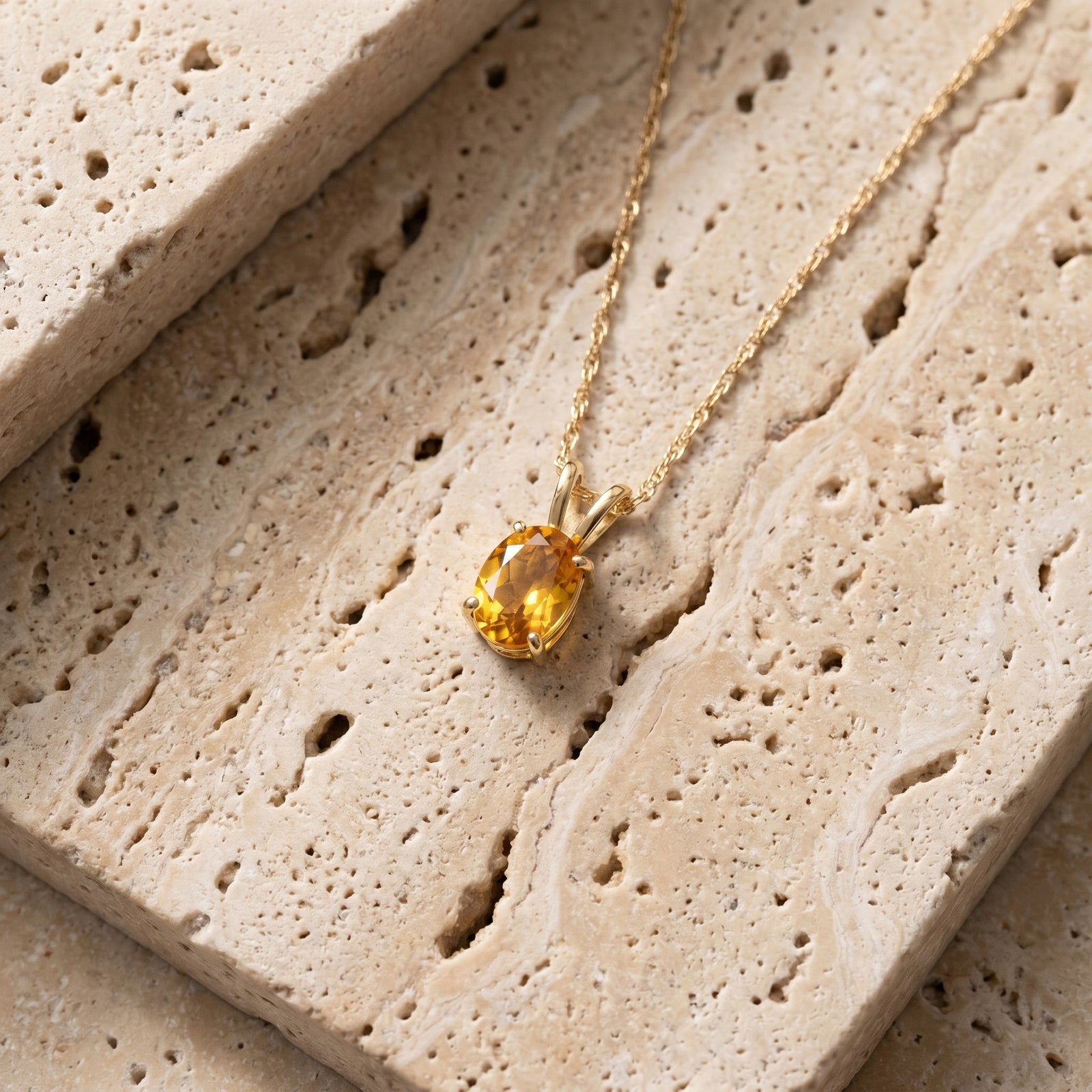 Yellow Gold Belle Necklace Sapphire 10K — Mimosa