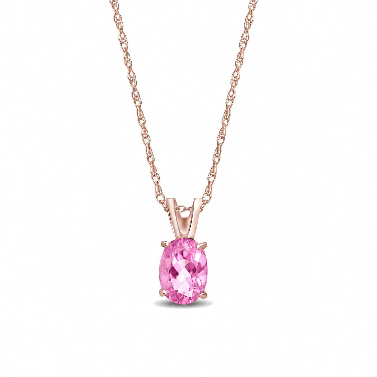 Rose Gold Belle Necklace Pink Topaz 10K — Mimosa