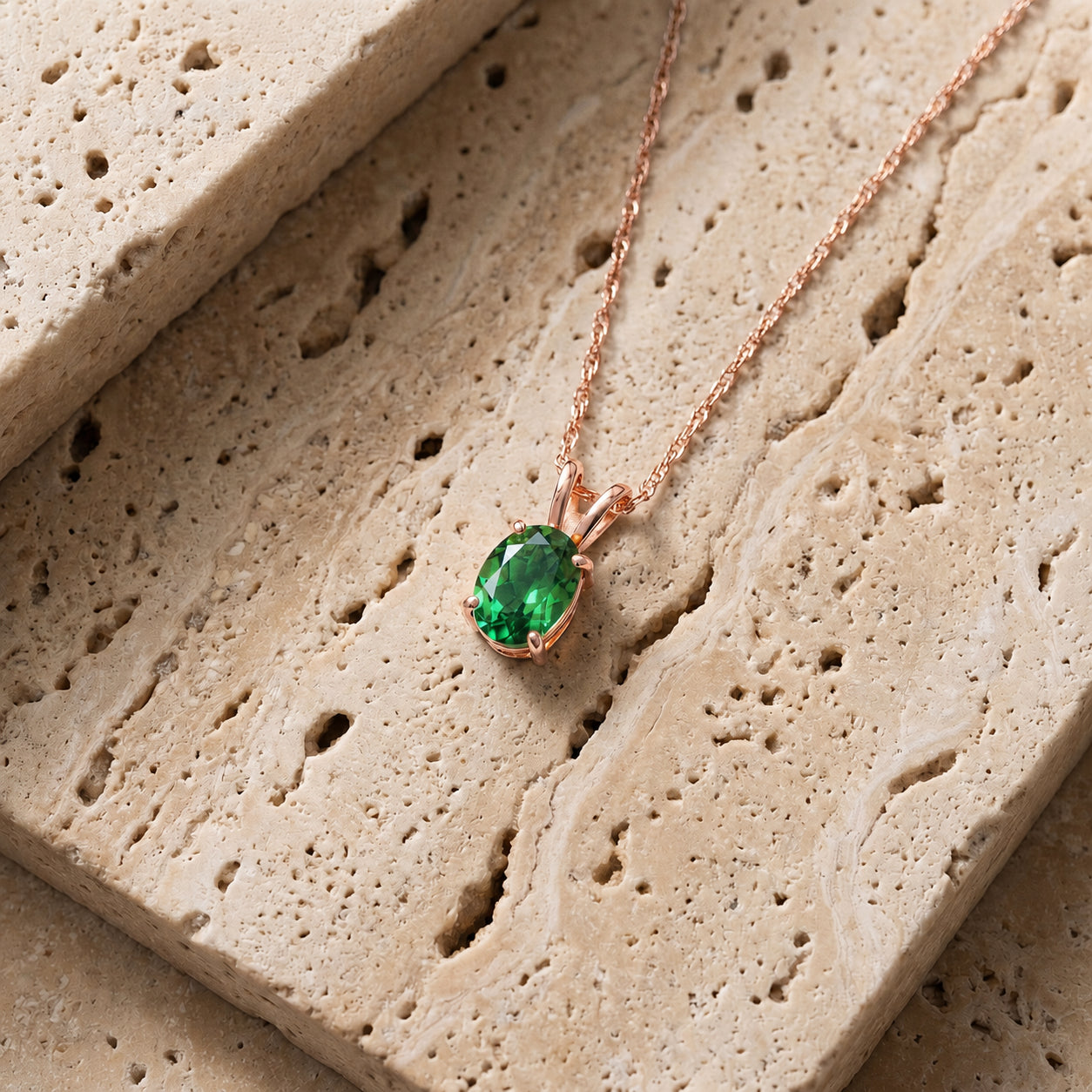 Rose Gold Belle Necklace Pink Topaz 10K — Mimosa