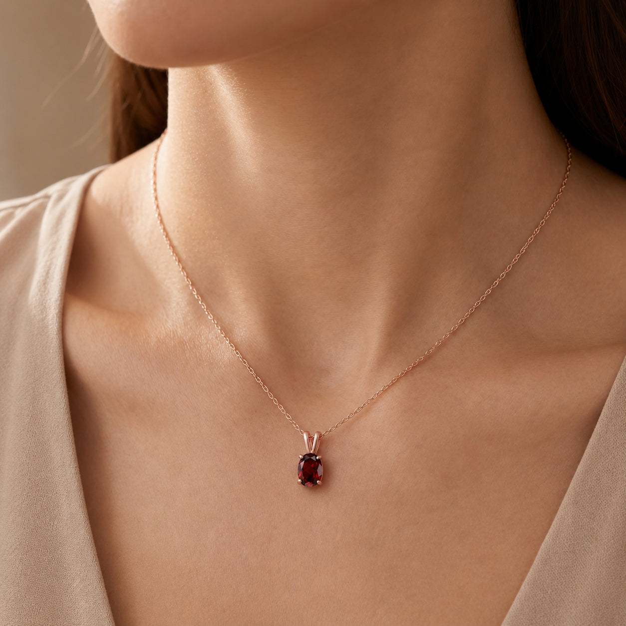 Rose Gold Belle Necklace Amethyst 10K — Mimosa