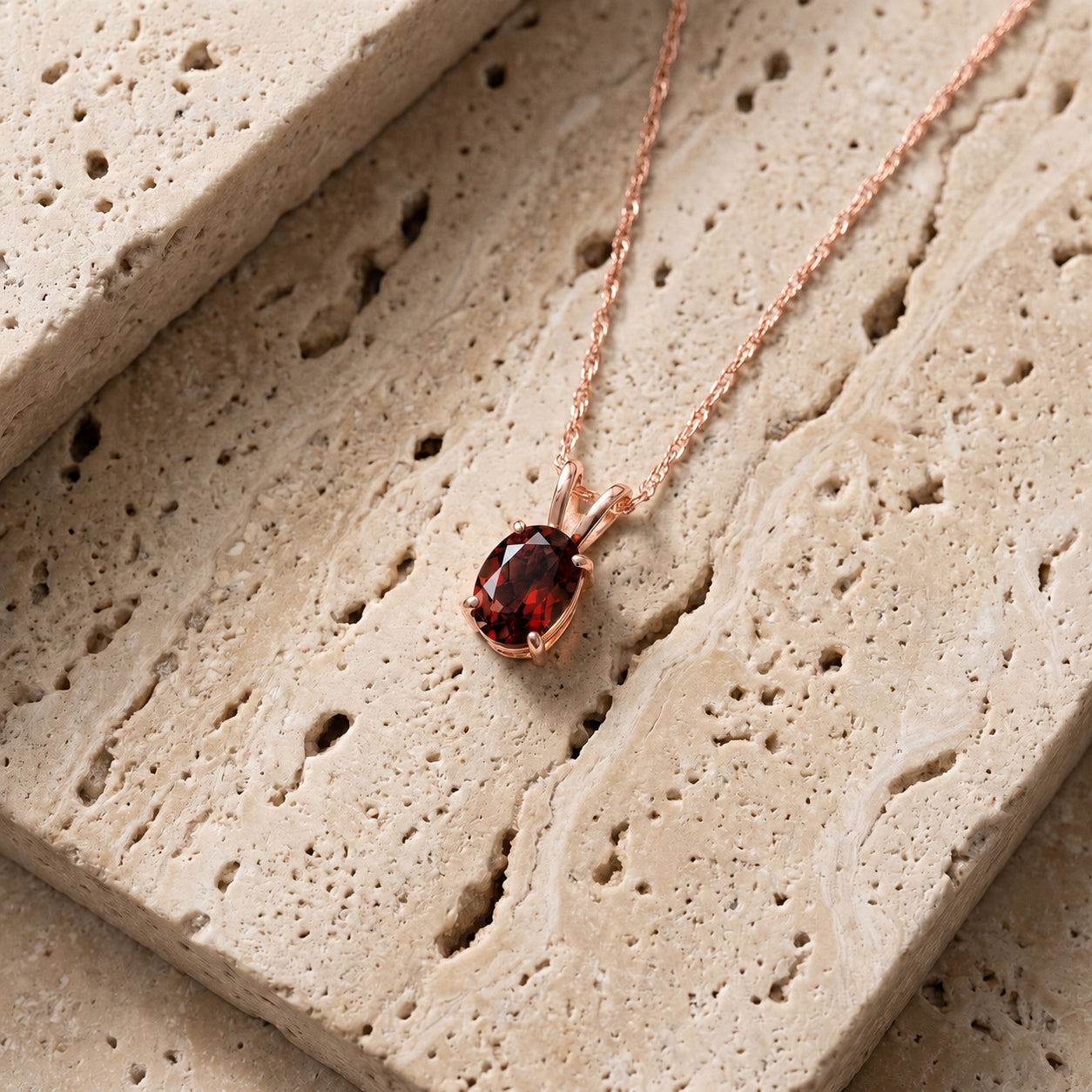 Rose Gold Belle Necklace Amethyst 10K — Mimosa