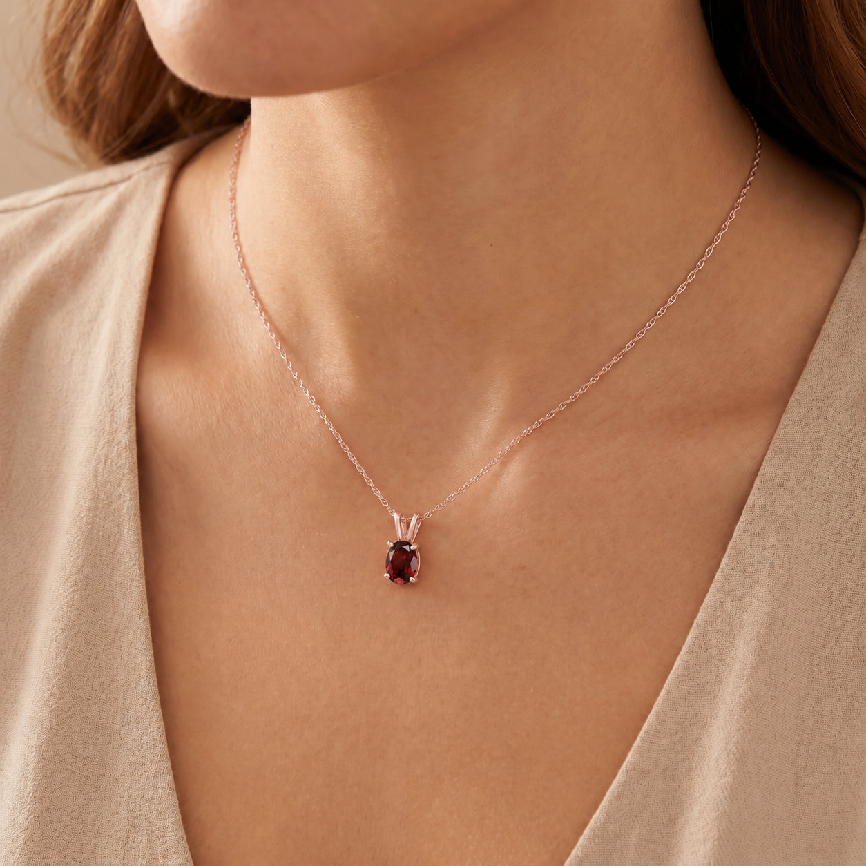 Rose Gold Belle Necklace Amethyst 10K — Mimosa