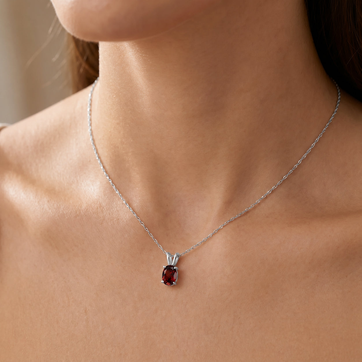 White Gold Belle Necklace Amethyst 10K — Mimosa