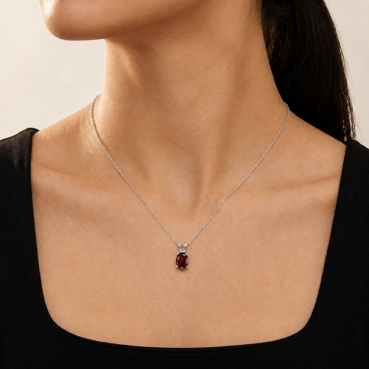 White Gold Belle Necklace Amethyst 10K — Mimosa