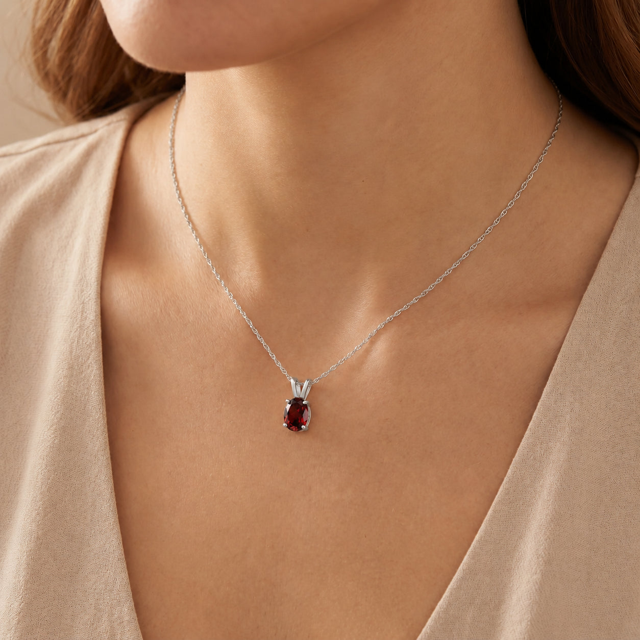 White Gold Belle Necklace Amethyst 10K — Mimosa