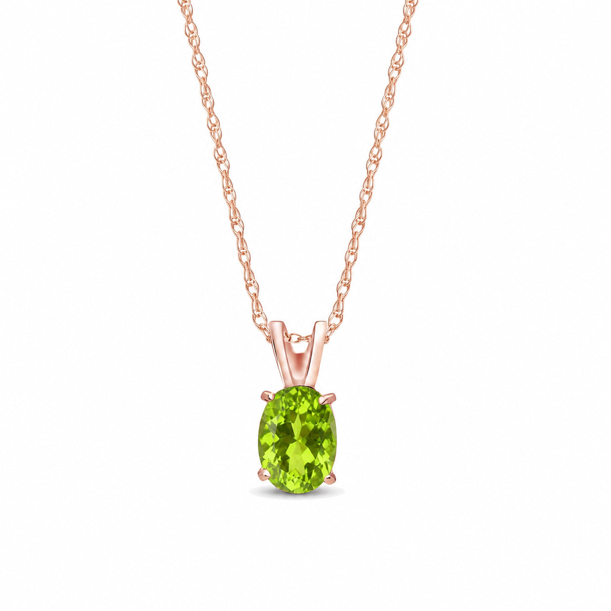Rose Gold Belle Necklace Emerald 10K — Mimosa