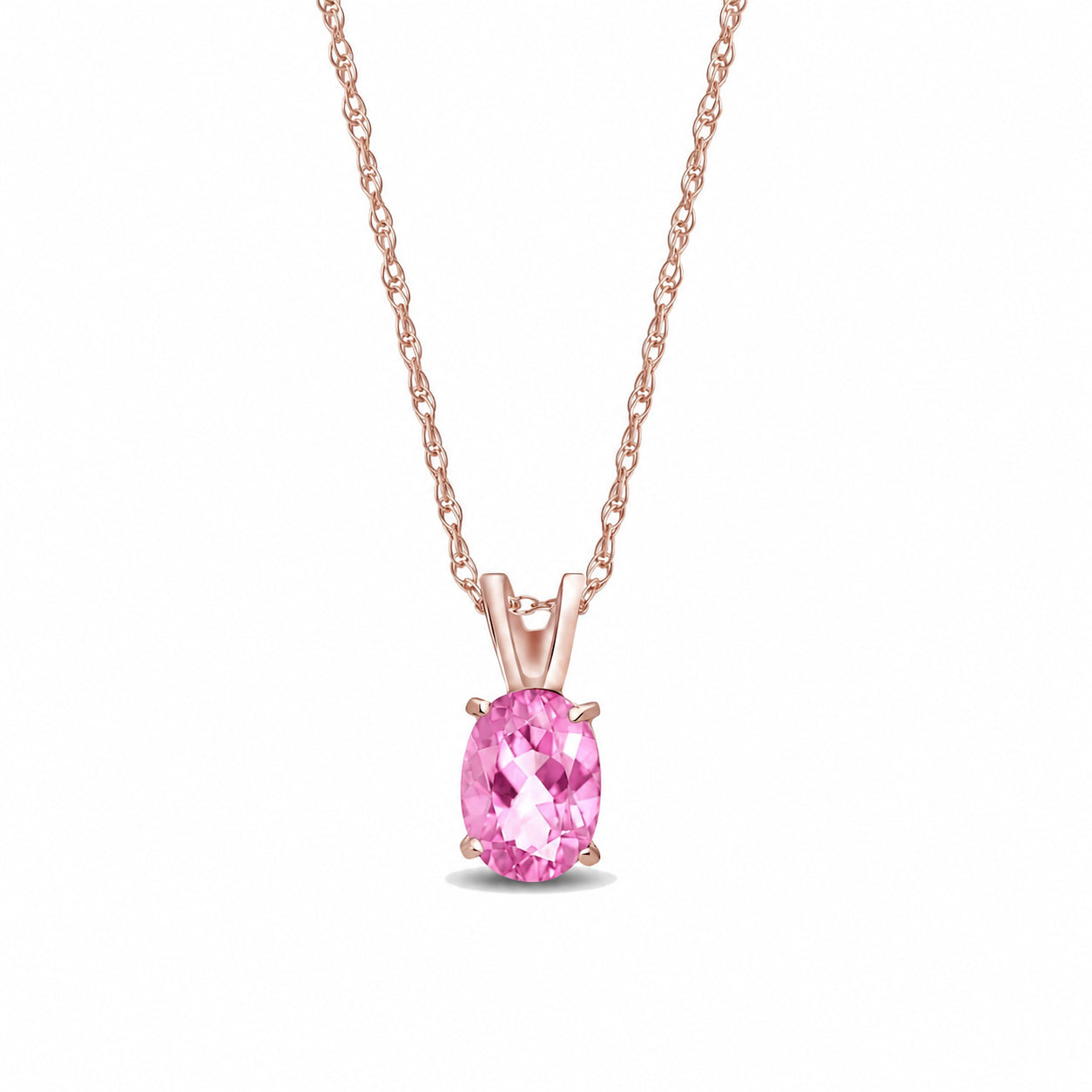 Rose Gold Belle Necklace Aquamarine 10K — Mimosa