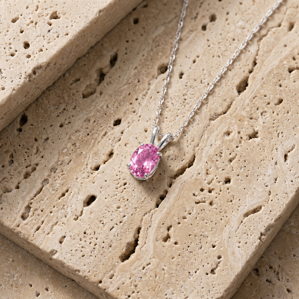 White Gold Belle Necklace Aquamarine 10K — Mimosa