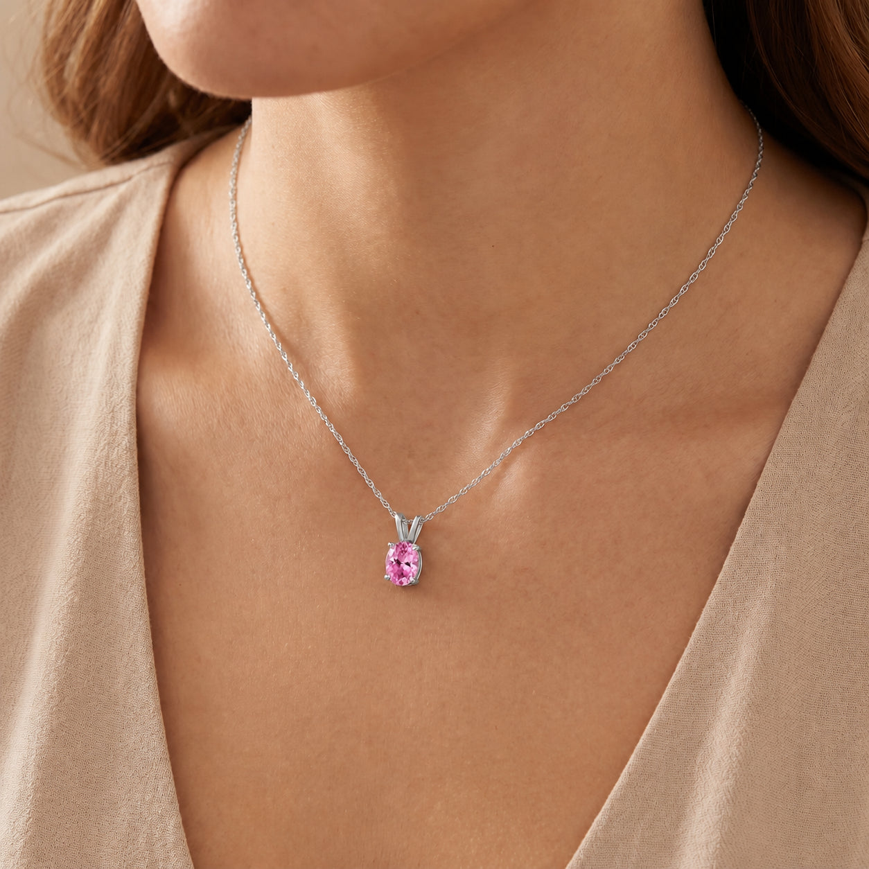 White Gold Belle Necklace Aquamarine 10K — Mimosa