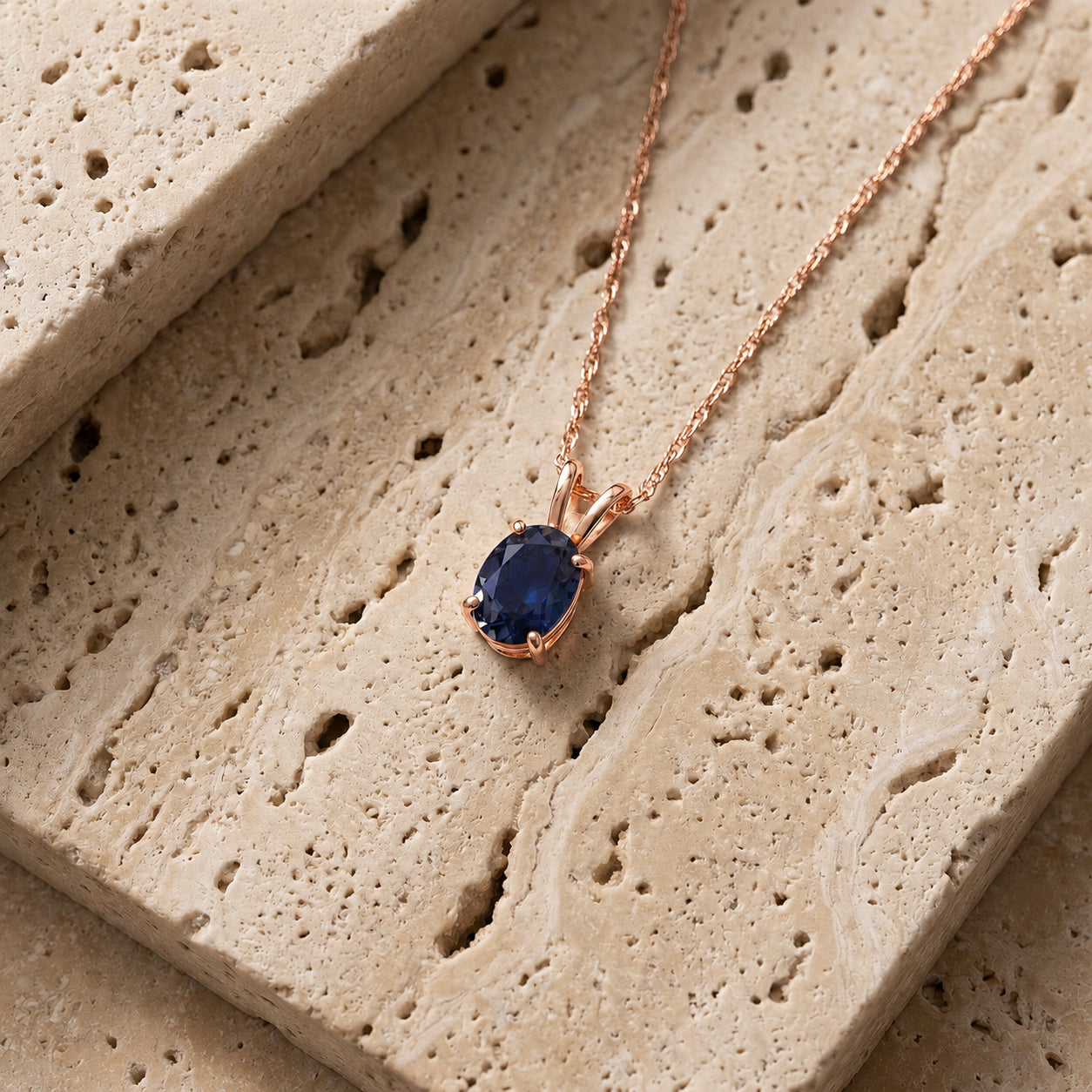 Rose Gold Belle Necklace Opal 10K — Mimosa