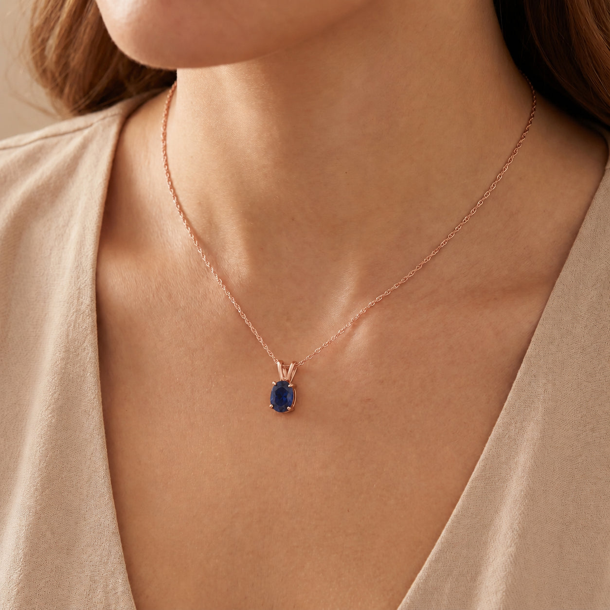 Rose Gold Belle Necklace Opal 10K — Mimosa