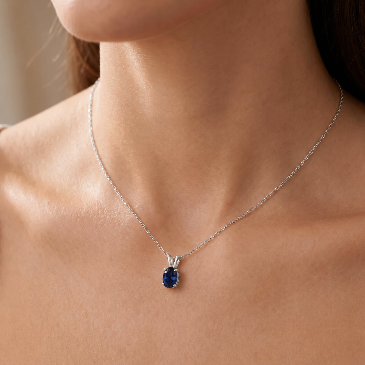 White Gold Belle Necklace Opal 10K — Mimosa
