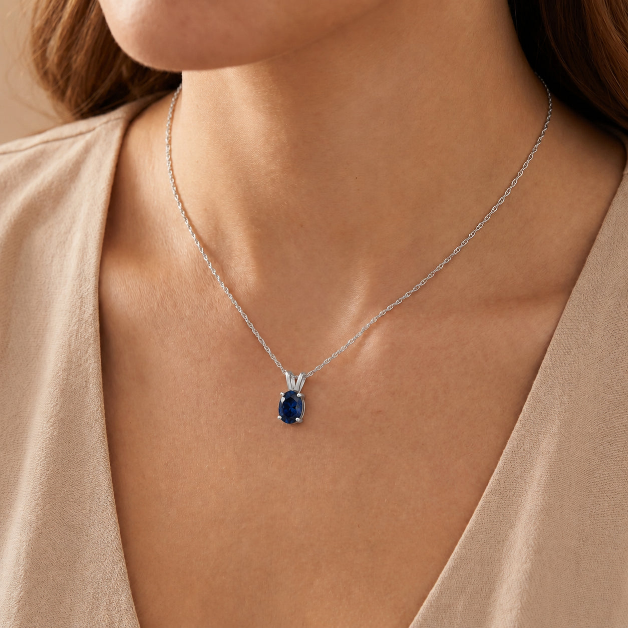 White Gold Belle Necklace Opal 10K — Mimosa