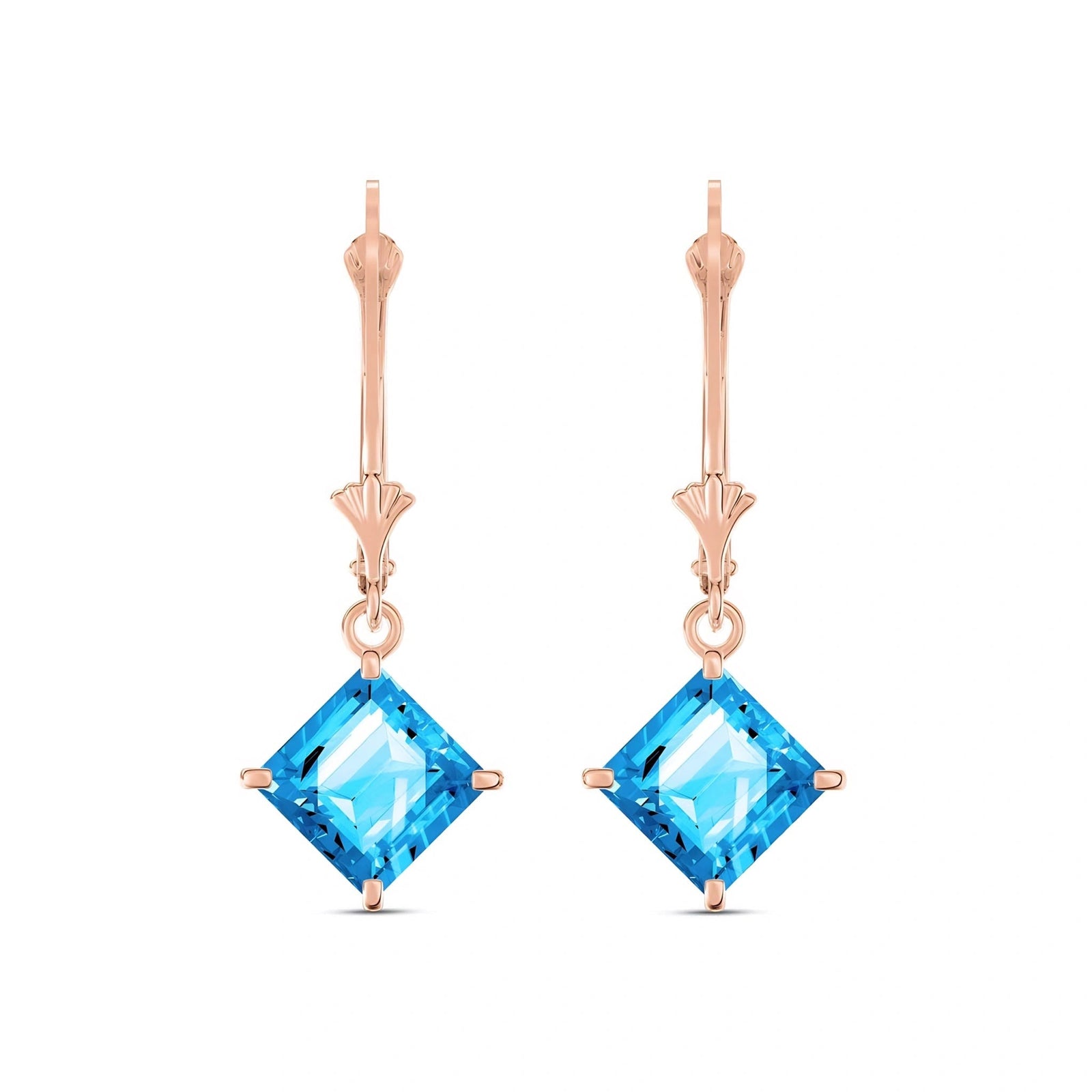 Rose Gold Eternal Earrings Blue Topaz 10K — Raffaella