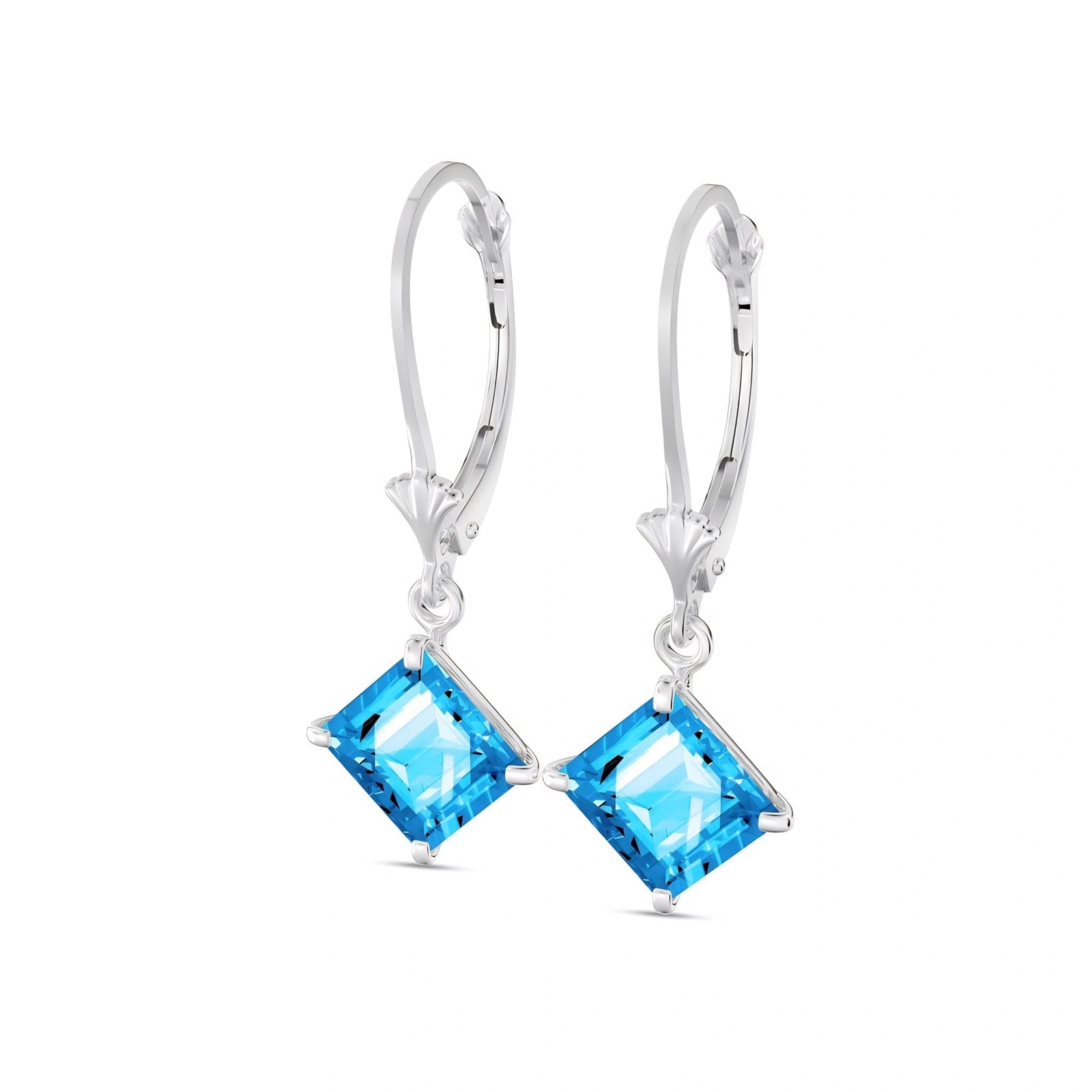 White Gold Eternal Earrings Blue Topaz 10K — Raffaella