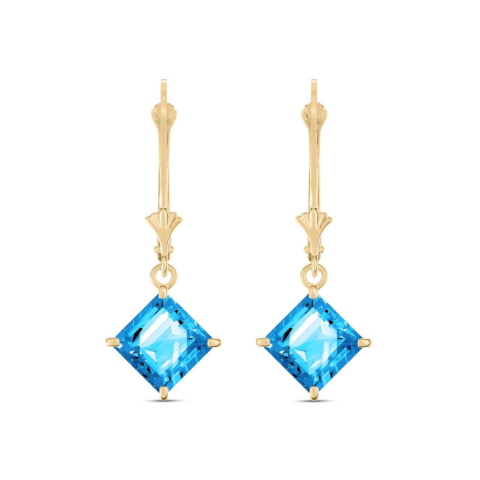 Yellow Gold Eternal Earrings Blue Topaz 10K — Raffaella