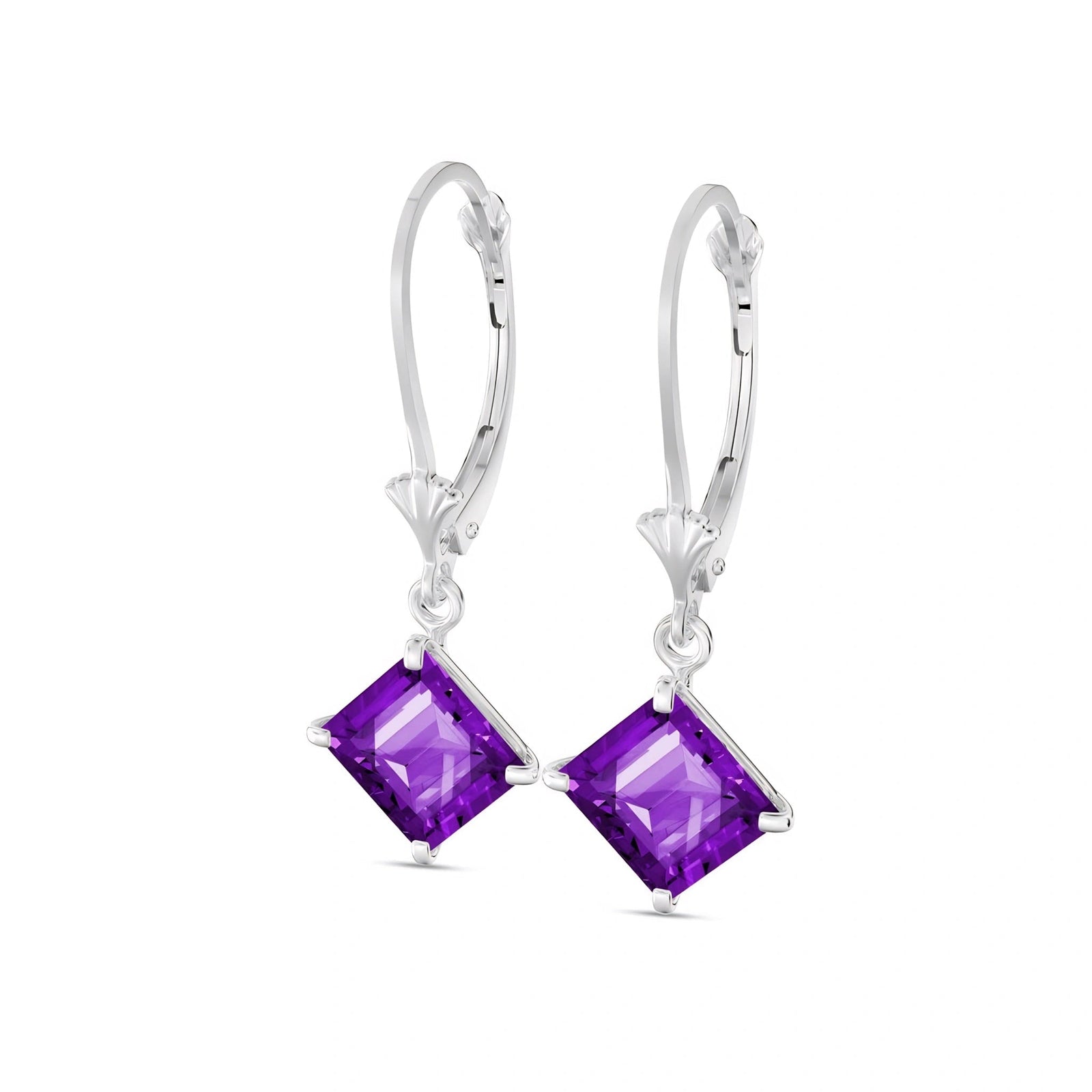 White Gold Eternal Earrings Amethyst 10K — Raffaella