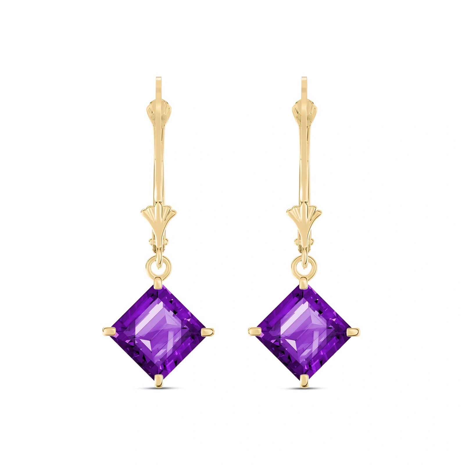 Yellow Gold Eternal Earrings Amethyst 10K — Raffaella