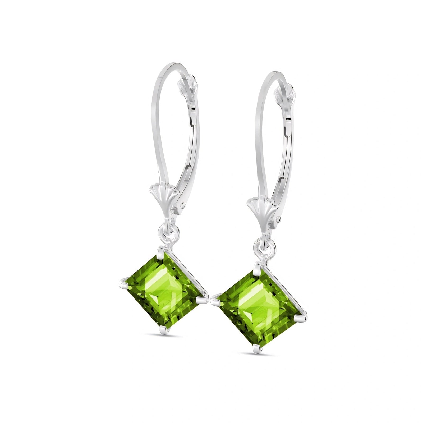 White Gold Eternal Earrings Peridot 10K — Raffaella