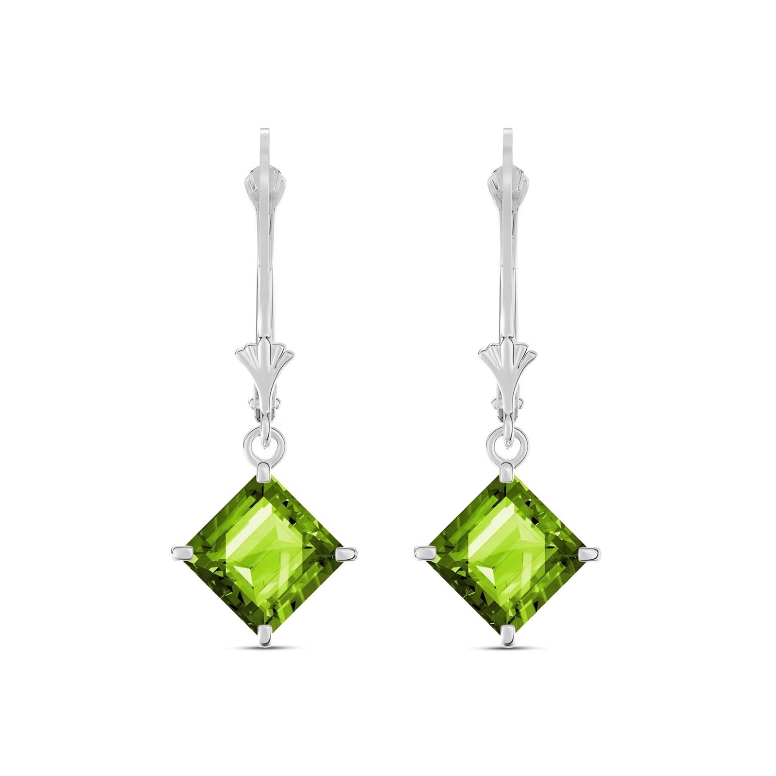 White Gold Eternal Earrings Peridot 10K — Raffaella