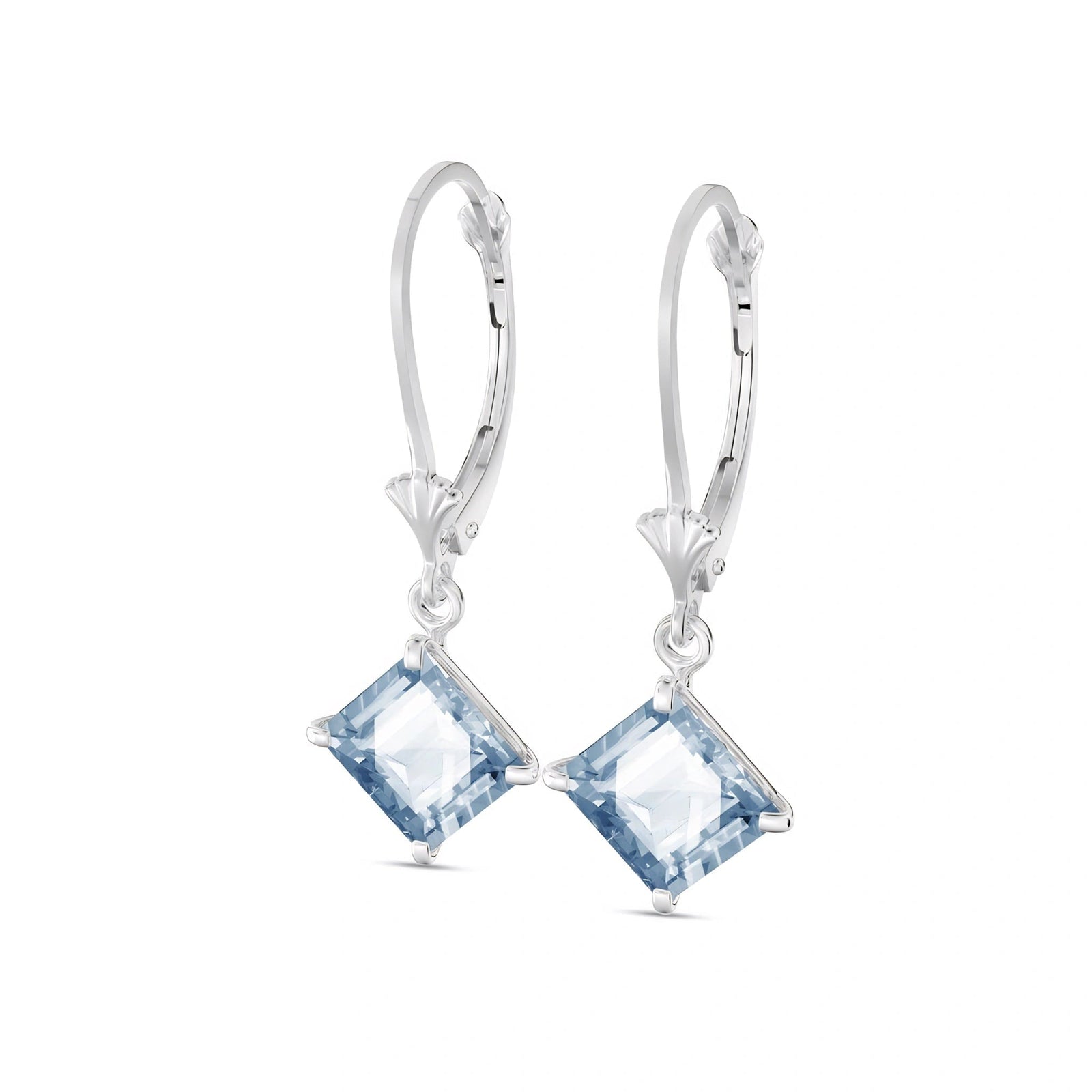 White Gold Eternal Earrings Aquamarine 10K — Raffaella