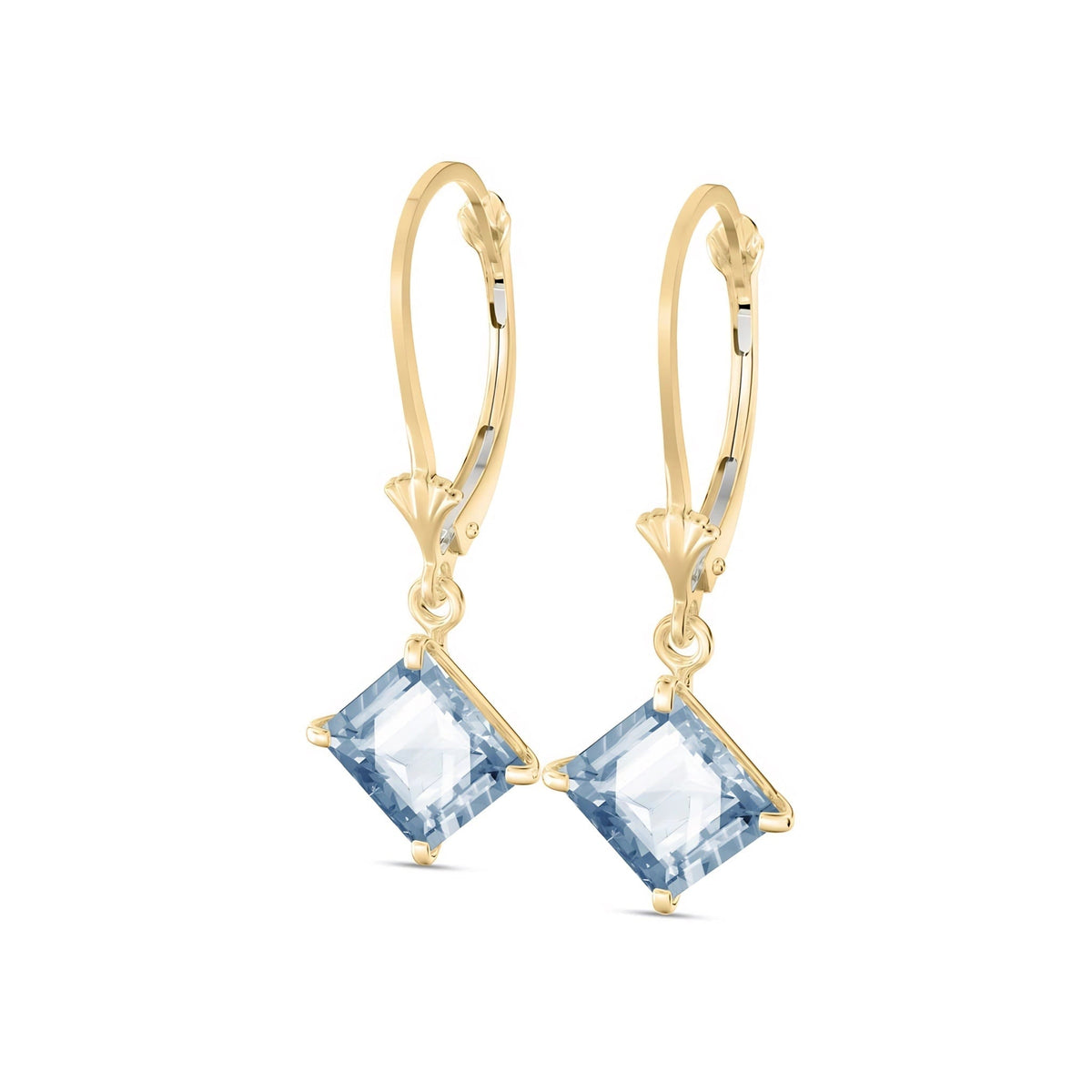 Yellow Gold Eternal Earrings Aquamarine 10K — Raffaella