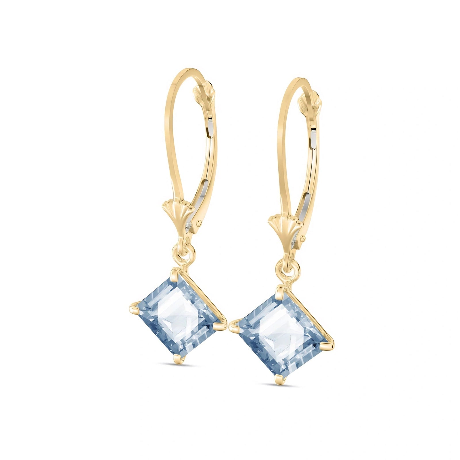 Yellow Gold Eternal Earrings Aquamarine 10K — Raffaella