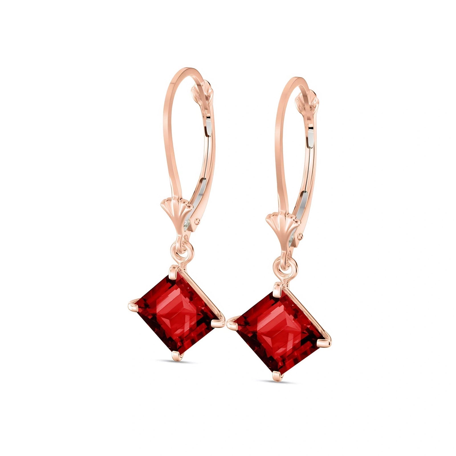 Rose Gold Eternal Earrings Garnet 10K — Raffaella