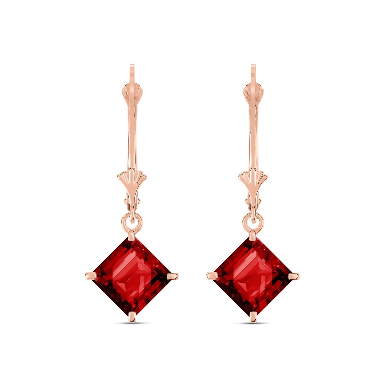 Rose Gold Eternal Earrings Garnet 10K — Raffaella