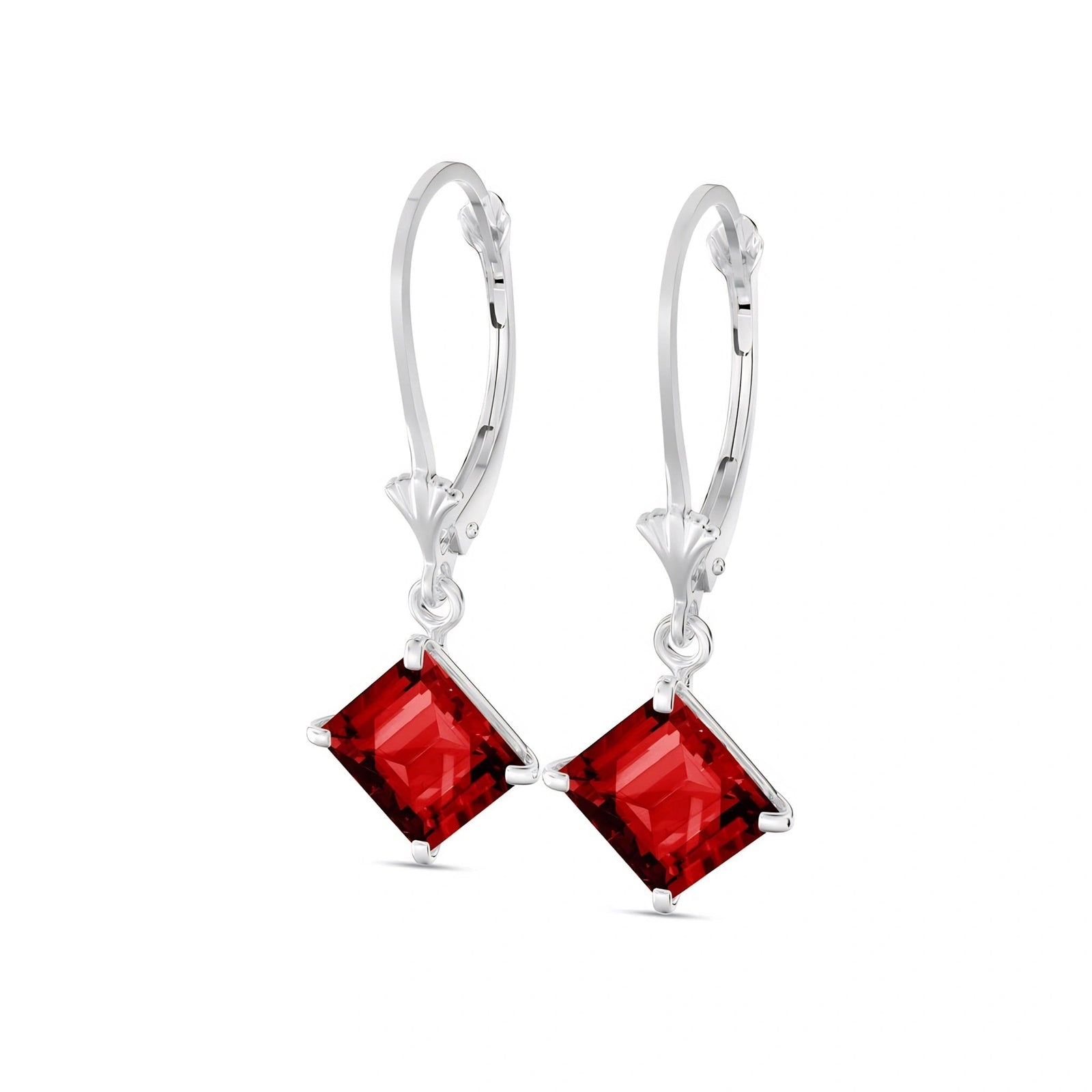 White Gold Eternal Earrings Garnet 10K — Raffaella