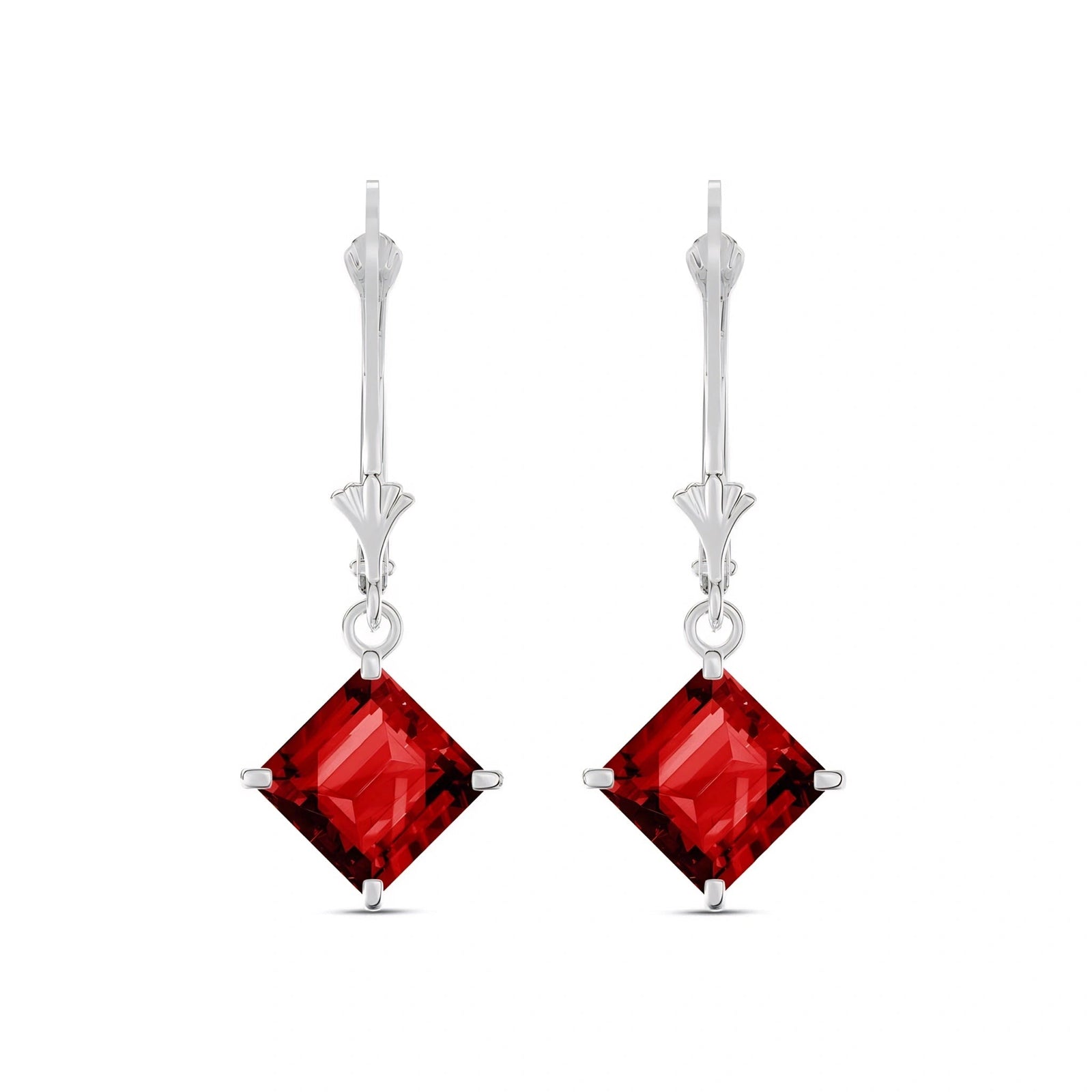 White Gold Eternal Earrings Garnet 10K — Raffaella