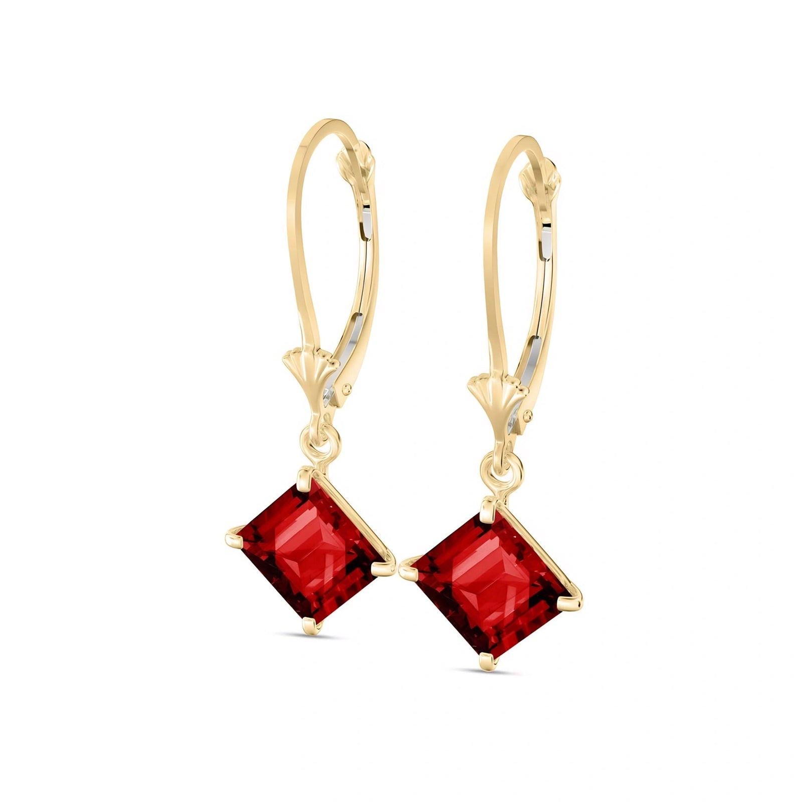 Yellow Gold Eternal Earrings Garnet 10K — Raffaella