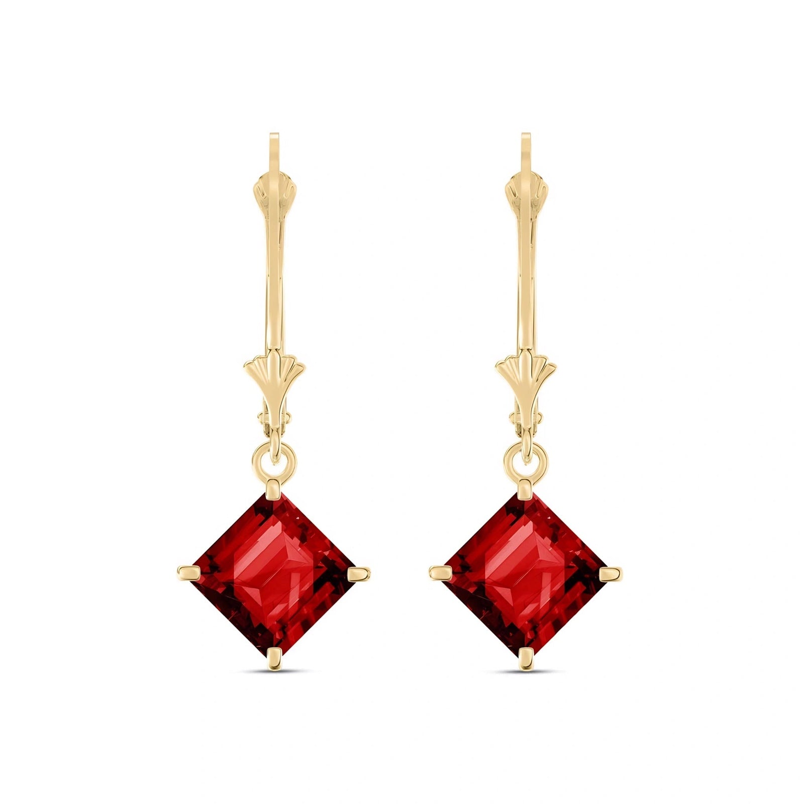 Yellow Gold Eternal Earrings Garnet 10K — Raffaella