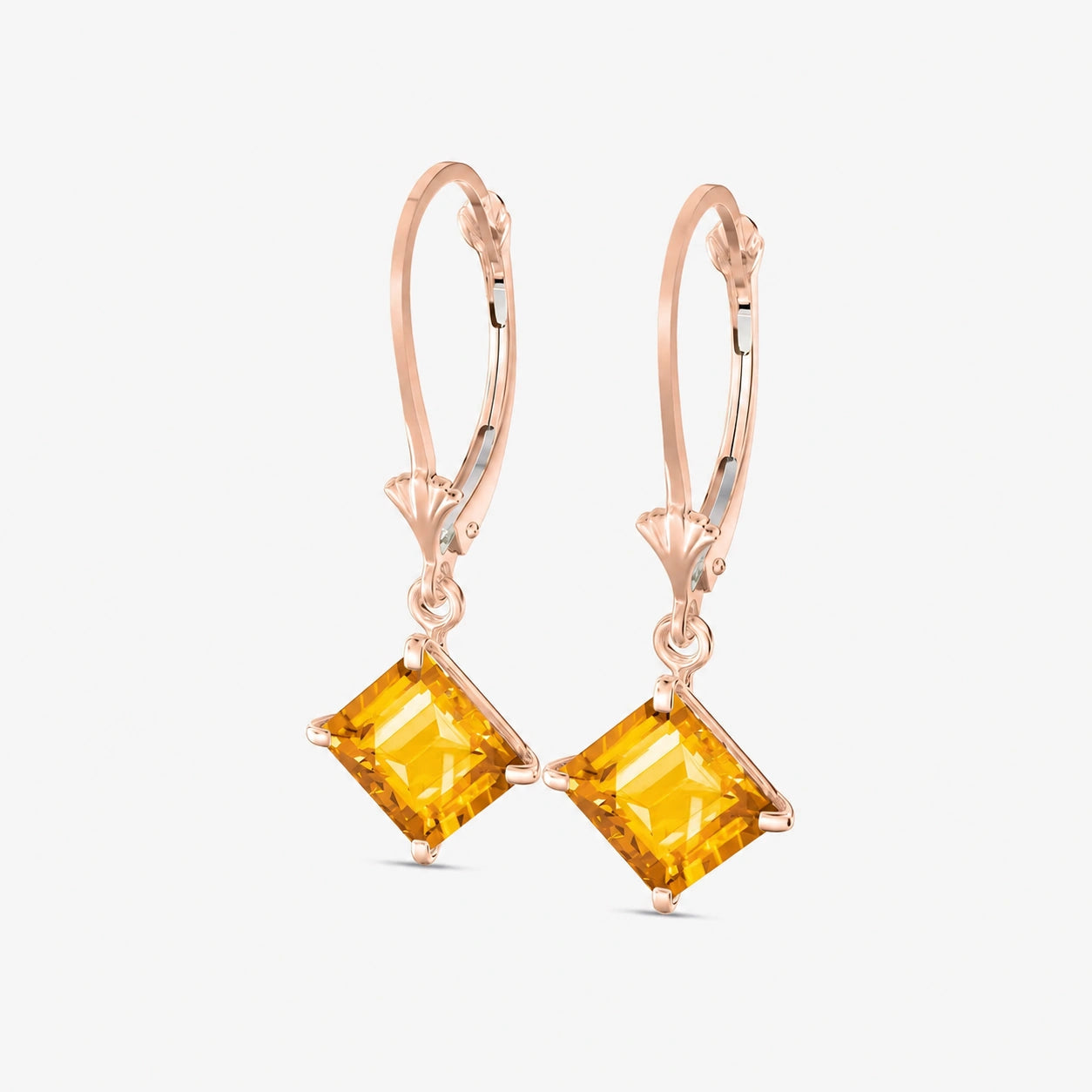 Rose Gold Eternal Earrings Citrine 10K — Raffaella