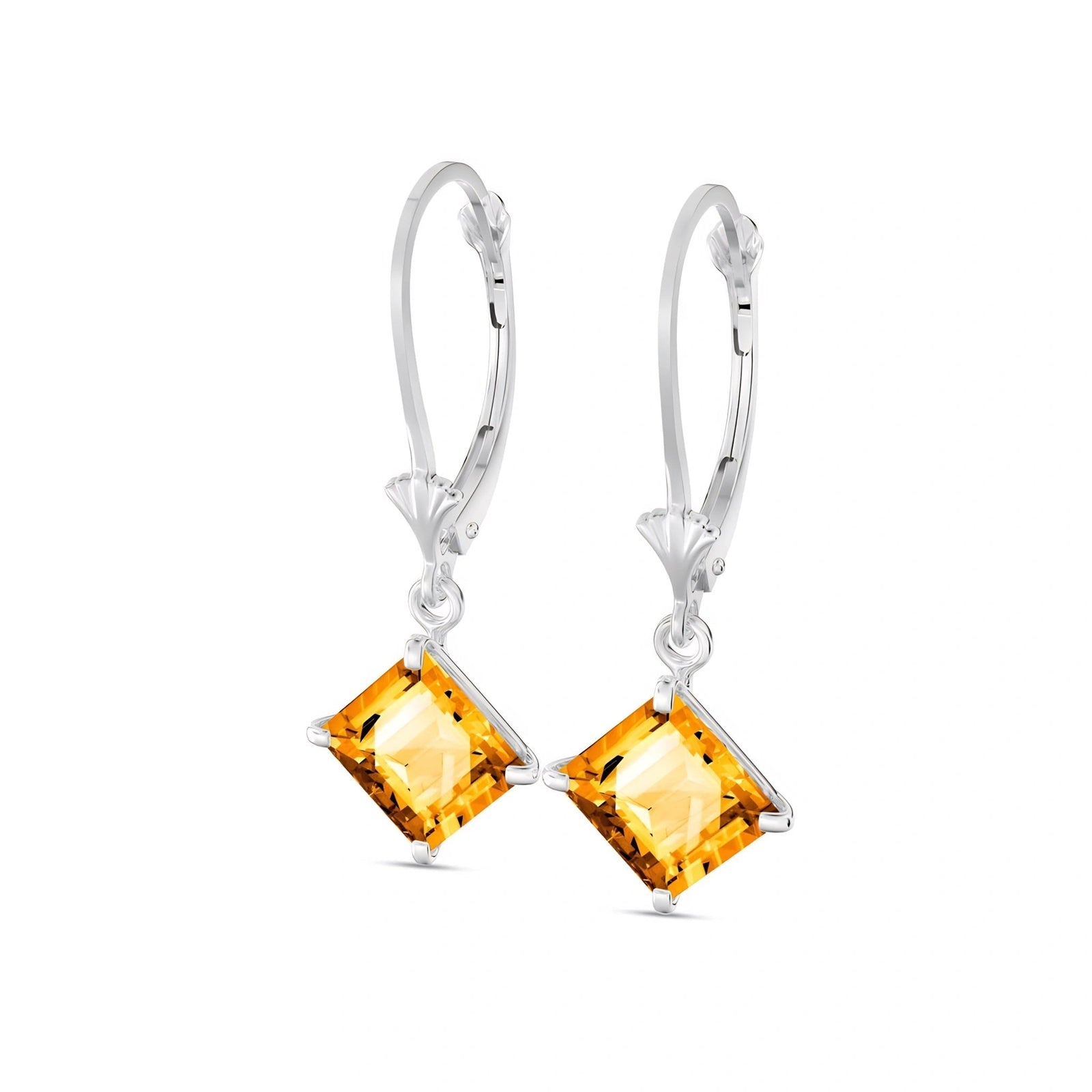 White Gold Eternal Earrings Citrine 10K — Raffaella