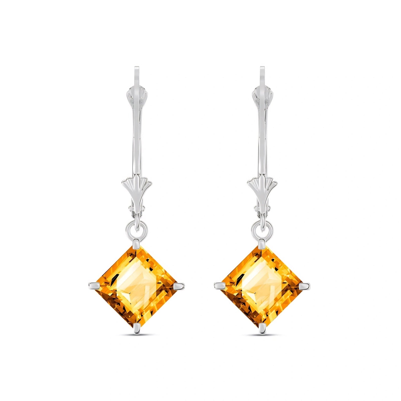 White Gold Eternal Earrings Citrine 10K — Raffaella