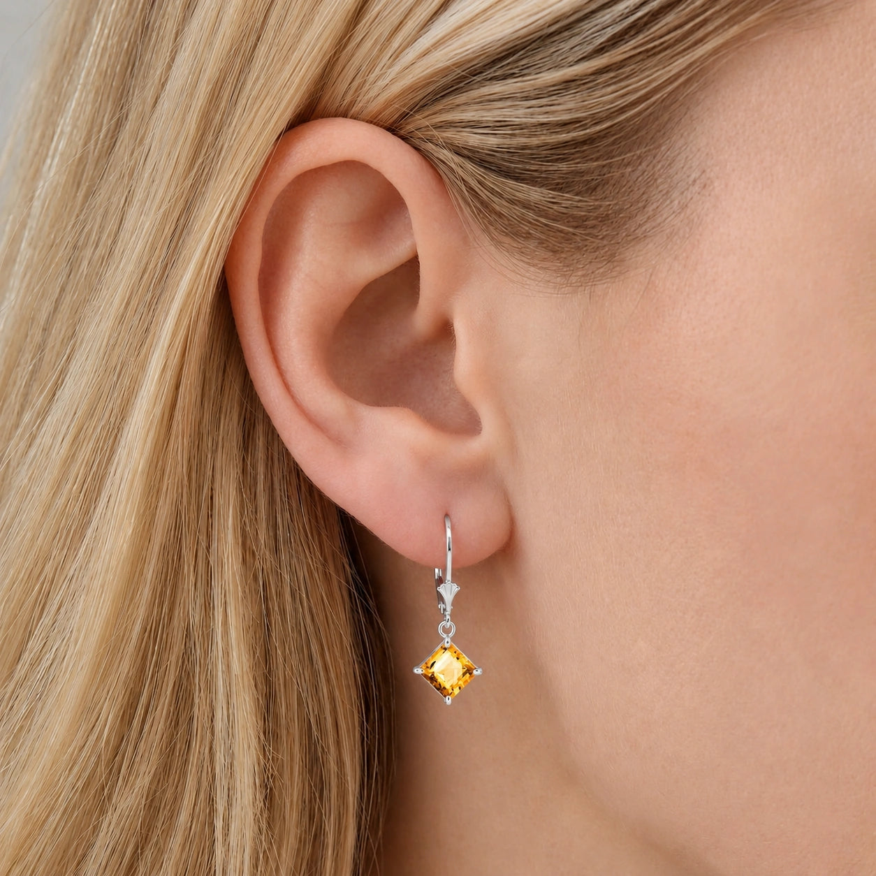 White Gold Eternal Earrings Citrine 10K — Raffaella