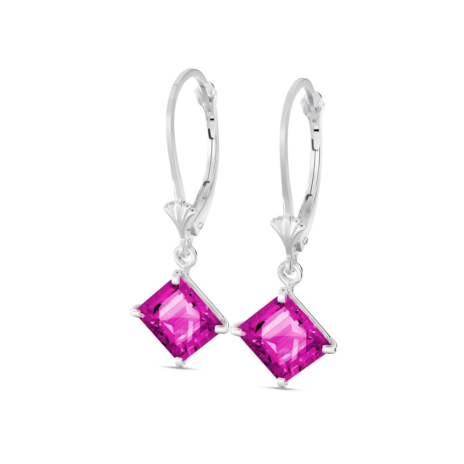 White Gold Eternal Earrings Pink Topaz 10K — Raffaella