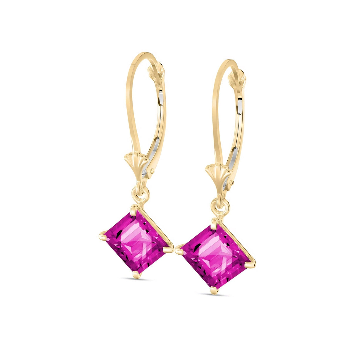 Yellow Gold Eternal Earrings Pink Topaz 10K — Raffaella