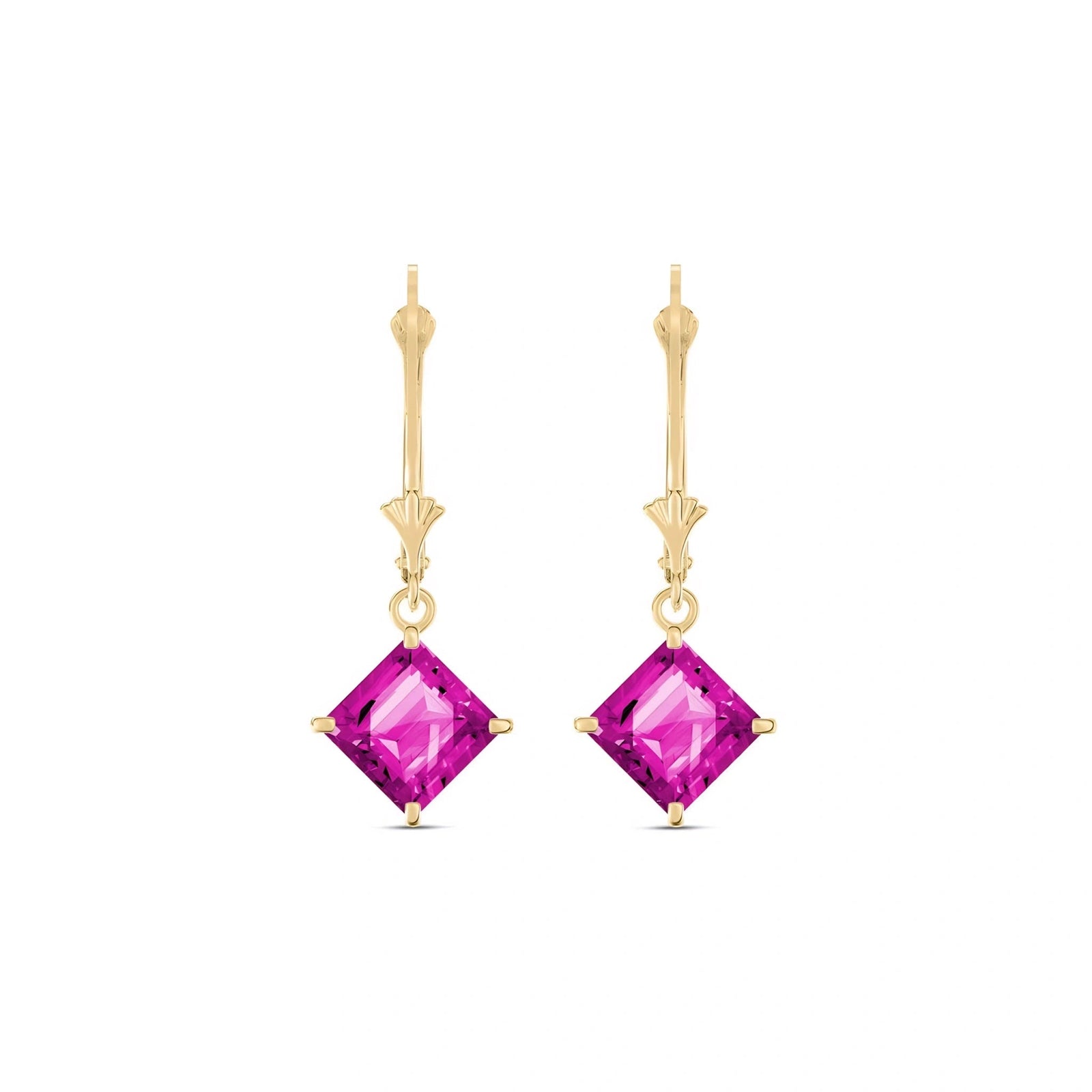 Yellow Gold Eternal Earrings Pink Topaz 10K — Raffaella
