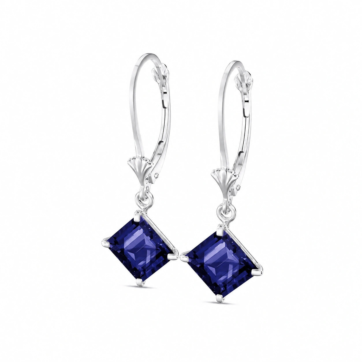 White Gold Eternal Earrings Sapphire 10K — Raffaella