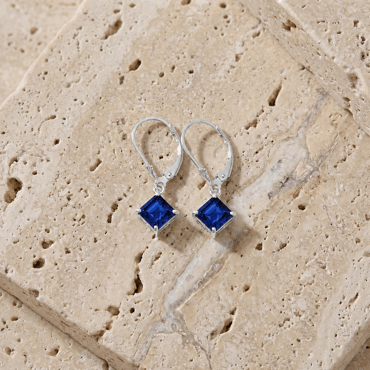 White Gold Eternal Earrings Sapphire 10K — Raffaella