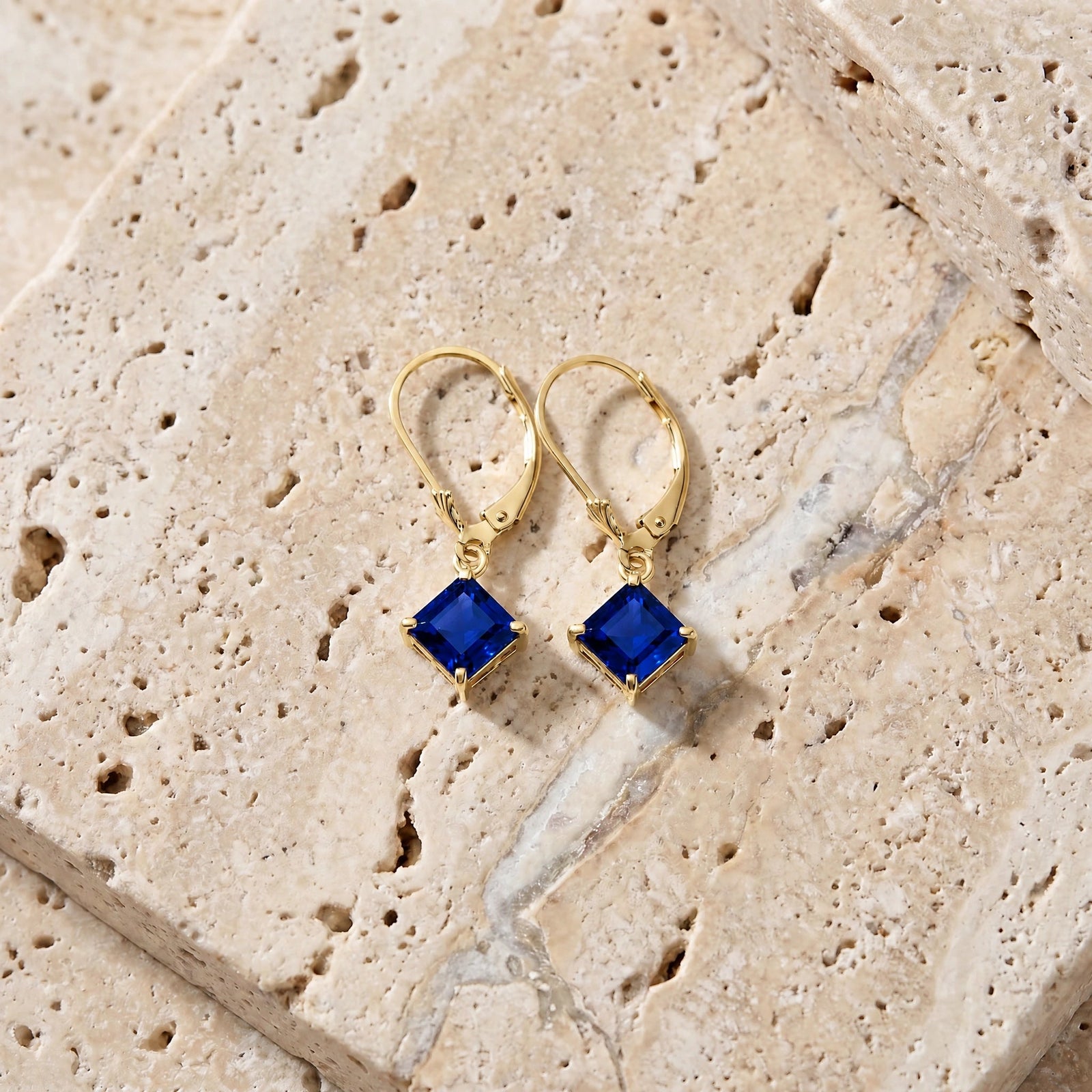 Yellow Gold Eternal Earrings Sapphire 10K — Raffaella