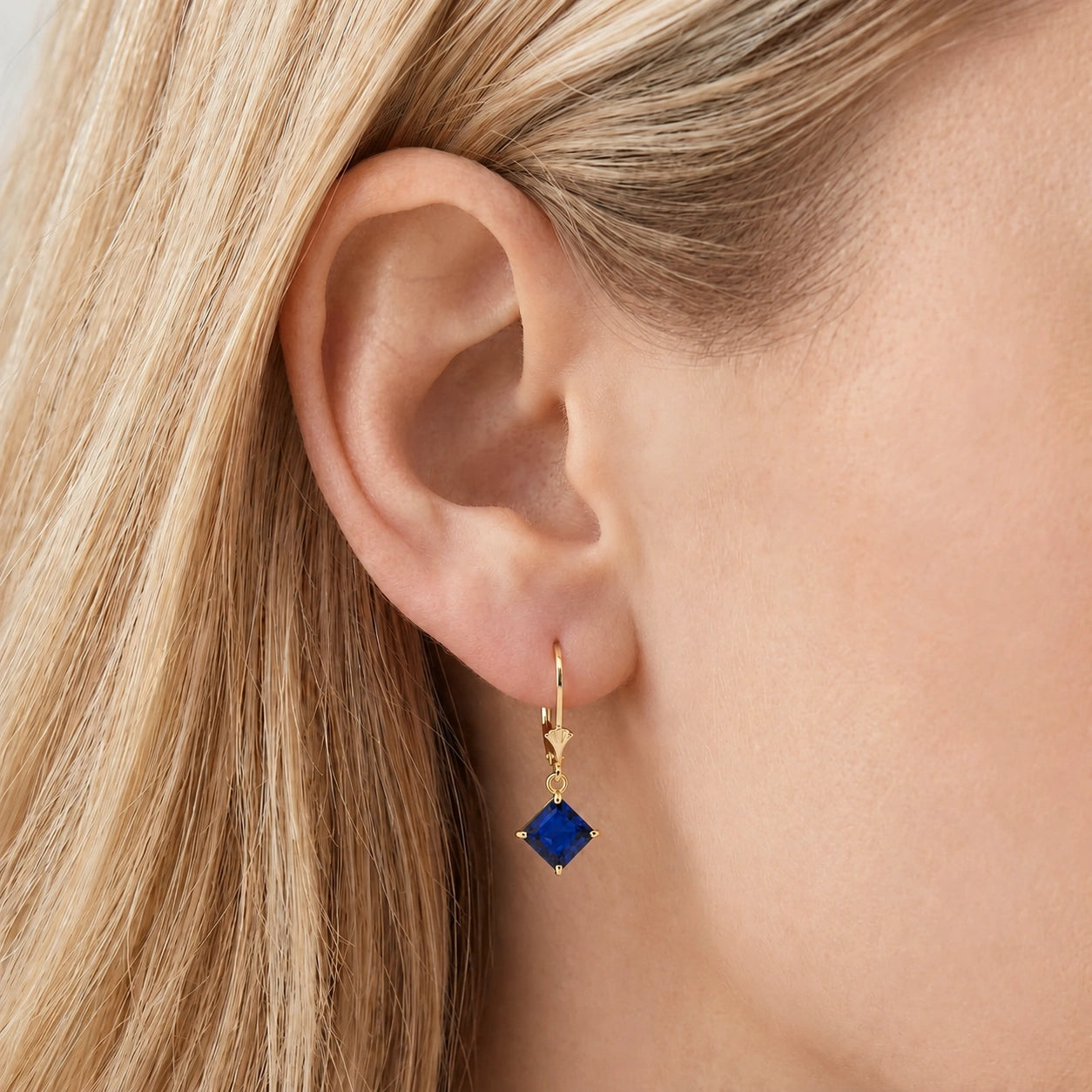 Yellow Gold Eternal Earrings Sapphire 10K — Raffaella